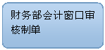 流程图: 可选过程: 财务部会计窗口审核制单